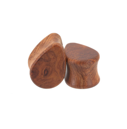 Teardrop Plugs, Amboyna Burl