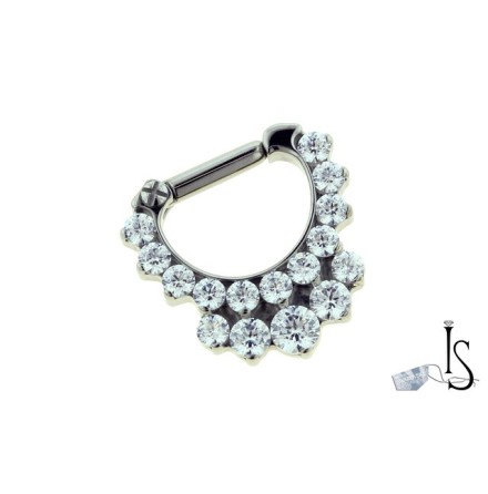 Septum Clicker med 16 kloinfattade slipade stenar i tv� rader