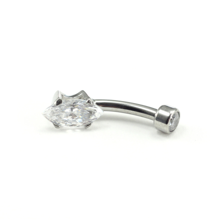 Navelsmycke med "Marquise"-formad Cubic Zirkonia