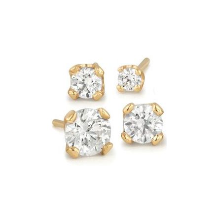 Threadless-topp Prong 18K guld