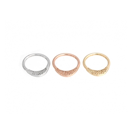 JANNA,Stunning seam rings with pave texture1.6x7.9mm