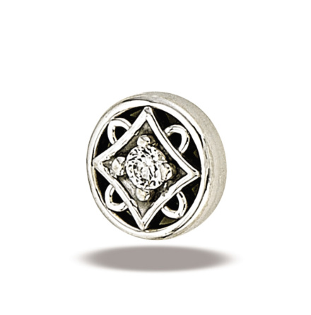 Deco Circle 2mm stone (6.6mm), Whitegold