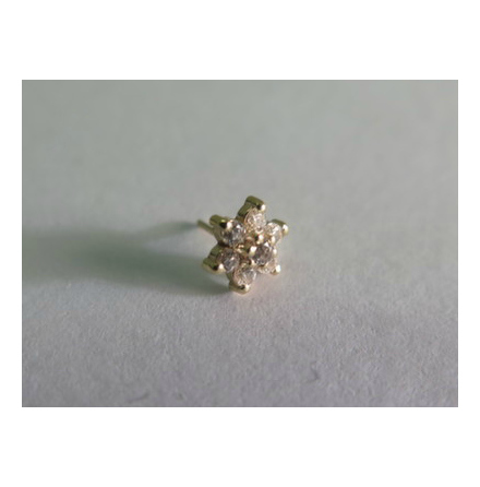 Threadless-topp 14K guld - �Daisy� m stenar