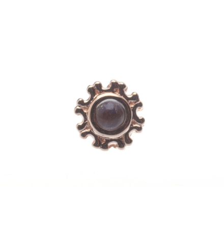 Pin with Firenze - 4.5mm - 2mm Bezel in Center, 2mm Rainbow MOONSTONE (1)