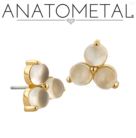 18k TRIO 25G 3MM MOONSTONE treadless triads with moonstone