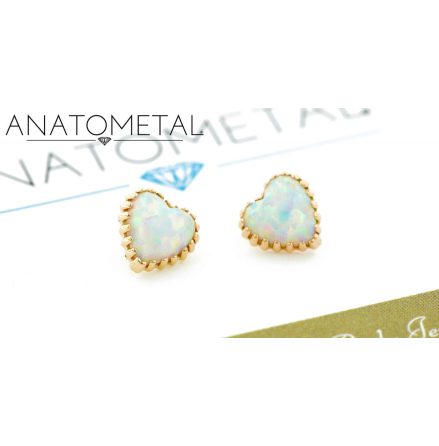 Threaded Hart opal end with pink opal in roségold