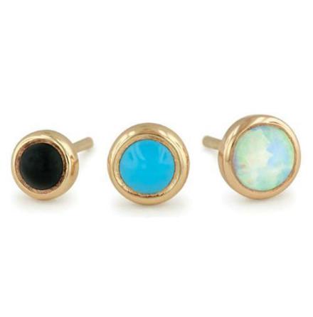 18K gem med vit opalit pushpin 18g