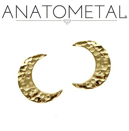 18K threadless Hammered moon 25g.
