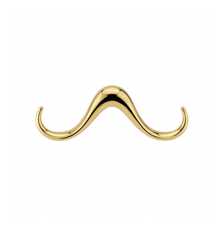 En mustasch i 14k guld, 9.5mm tjock, och 7cm lång