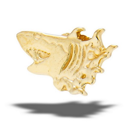 14k Shark in yellow gold, threadless