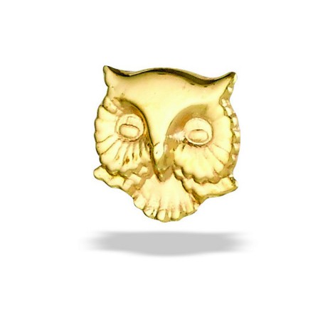 14K Gold Owl Head