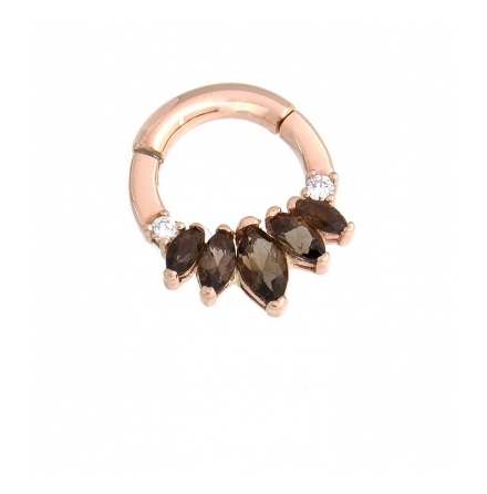 Tesseract rose gold 1.6x7.9mm 2 �kta diamanter och 5 r�kvarts stenar