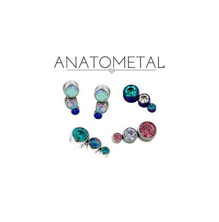 Line Ti Capt. Bezel 14g 3/16�w/fixed 3mm Cz and 2mm Cz