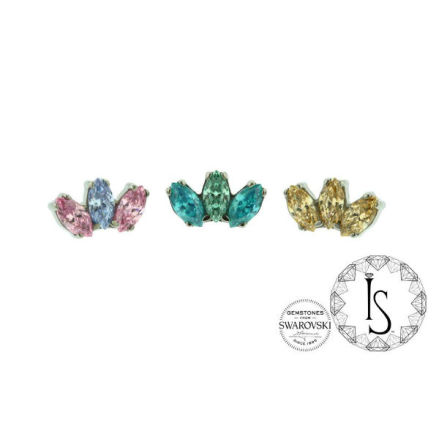 ODYSSEY ´MARQUISE´FACETED GEM END (3mmx1.5mm), Threaded 14g