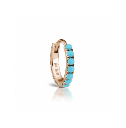 Turquoise Eternity Clicker in ros�gold, 14k, 1.2 mm 
