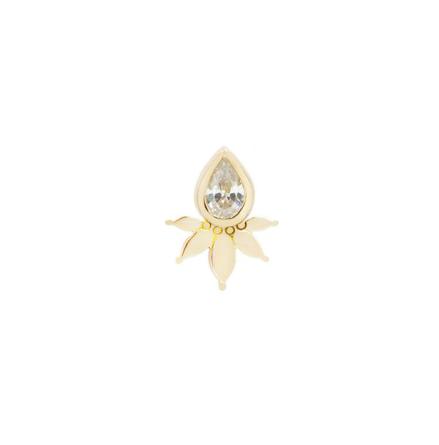 LAVISH CZ- Solid 14kt White Gold Threadless End Small