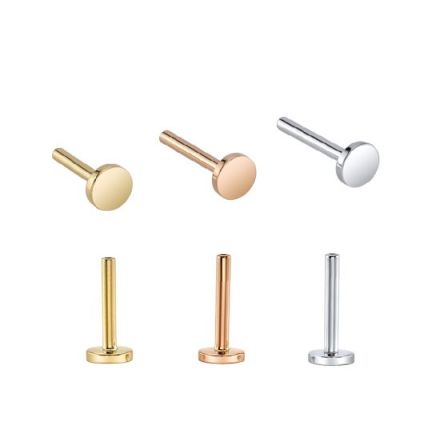 14k Yellow gold Back Labret Post