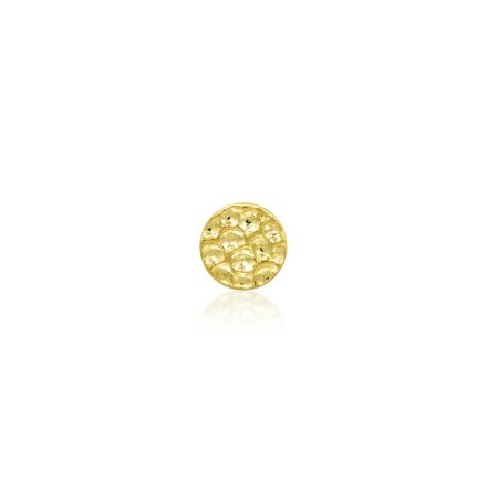 14K Gold Hammered Disc