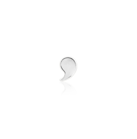 14K Comma  - White Gold Push pin