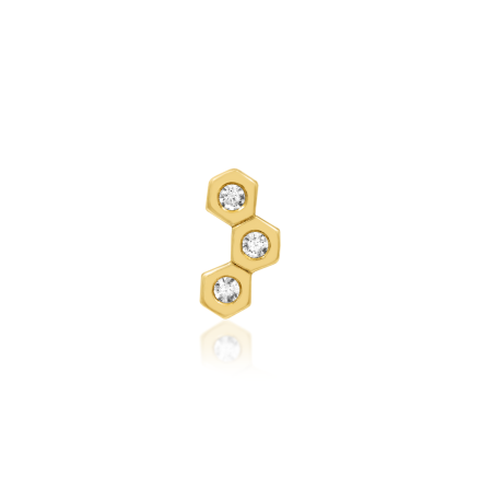 Buzzin� with 3x1mm CZ - Yellow Gold