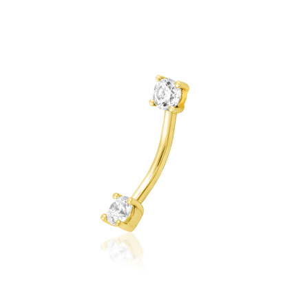 Empress Curved Barbell - 1.2x7.9mm Yellow Gold Push pin