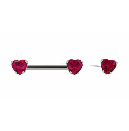 18k Yellow gold push pin heart Heart witch Cz stone