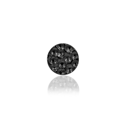 14K Gold 3mm Hammered disc - Black Gold Push pin