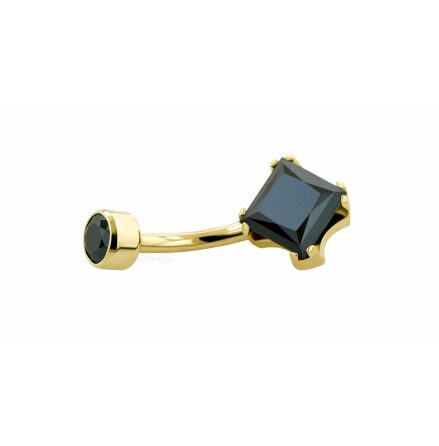 18k Yellow gold, 1.6x9.5mm. Med en 6mm princess cut Sten. Vit