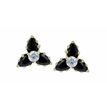 18k Gold Pear Trio with CZ