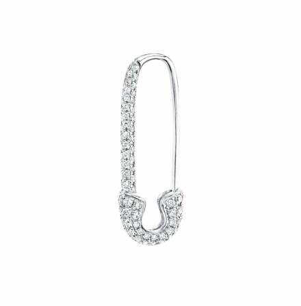 Safety Pin in White Gold with Genuine Diamonds