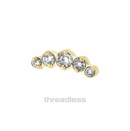 14K Yellow Gold Odyssey Prium #2 Prong-Set Faceted Gem End - Threadless