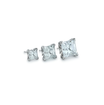 Titanium Princess Cut Prong Set Gem