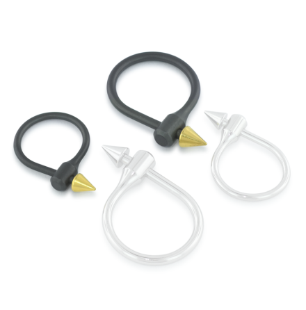 Original Gauntlet Titanium Illusion Ring w/ Gold Plated Cone