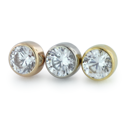 18K Gold Bezel Set Gem