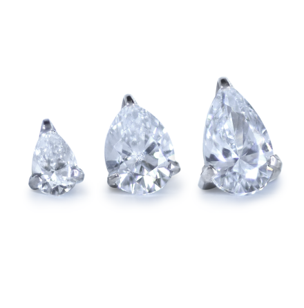 Titanium Pear Gem Ends