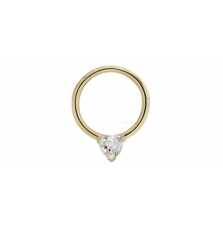 18K yellow gold seam 1.2x9.5mm Triullion Cut CZ 4x4x4mm