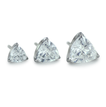 Titanium Trillion Cut Prong Set Gem