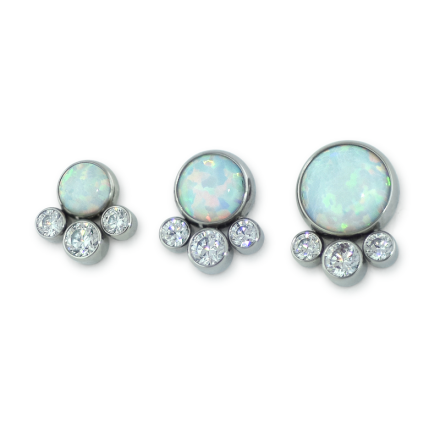 Titanium Bezel Set Cabochon Cluster - Tangent