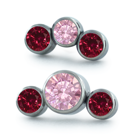 Valentines Bezel Set Petite Gem Cluster