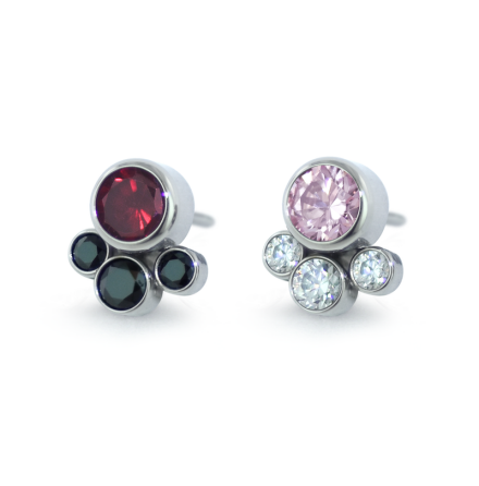 Valentines Titanium Bezel Set Gem Cluster - Tangent