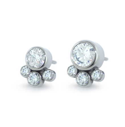 Titanium Bezel Set Faceted Cluster - Tangent