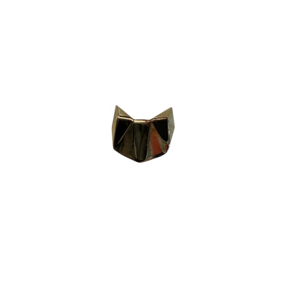 14K Yellow Gold Origami Cat, Pushpin